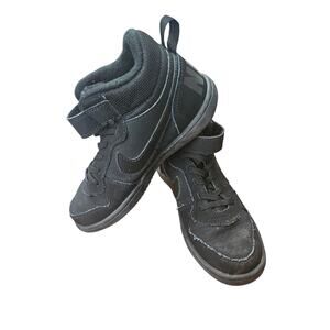 Nike 870026-001 Kids 1Y Black High Top Sneakers Strap Lace Youth Boys Girls